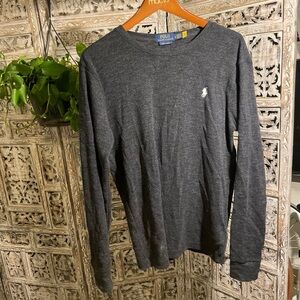 Polo by Ralph Lauren Men's Charcoal Long Sleeve Tee